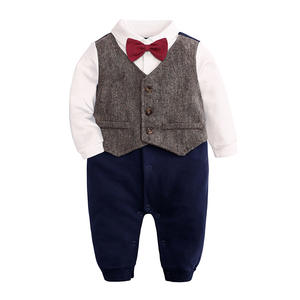 Traje Formal de Caballero para Bebés Recién Nacidos, Mono de Manga Larga con Corbata de Moño, Ropa de Esmoquin para Bebés de 0 a 24 Meses, Moda 2021 - Product Image 4