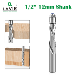 LAVIE 12mm 1/2 'shank gömme Trim katı karbür Spiral freze uçları ağaç İşleme sıkıştırma-cut <span class=keywords><strong>End</strong></span> <span class=keywords><strong>Mill</strong></span> bit-c Z13A1341107C - Product Image 2