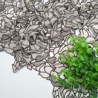 Stock d'usine pas cher tissu de dentelle brodé au laser à feuilles bicolores de haute qualité pour vêtement disponible sam[le tissu de dentelle gratuit