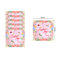 Nouvel ensemble de vaisselle de fête rose pour la fête des mères : assiettes en papier, serviettes en papier, gobelets, nappe et bannière