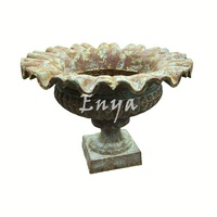 Pot Tanaman Vintage Romawi dari Logam, Vas, Urn, Planter, Dekorasi Rumah, Taman Luar Ruangan, Pot Bunga Besar, Pot Bunga Antik dari Besi Cor untuk Dijual