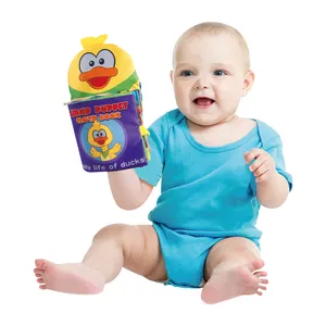 최신 판매 3D 노란 오리 피복 책 아이를 위한 손 꼭두각시 아기 접촉과 느낌 책 아기 장난감