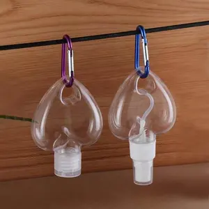 50ml PETG bottle heart shaped plastic bottles with carabier mist sprayer flip cap