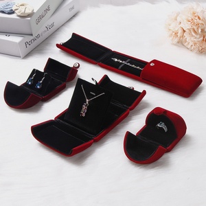 Boîte à bijoux de luxe personnalisée avec logo, en cuir PU et velours, excellent organisateur d'emballage en forme ovale ou rectangulaire - Product Image 4