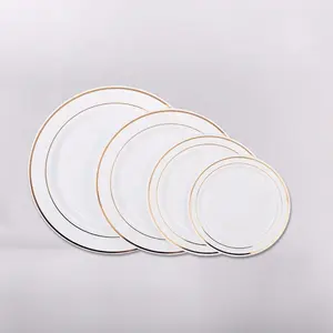 Одноразовая Тарелка под заказ, Золотая одноразовая пластиковая Роскошная Свадебная тарелка с зарядным устройством, тарелка и тарелки для пустыни