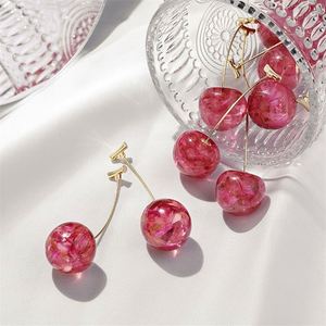 French Fashion Elegant Cherry Drop <b>Earring</b> for Women <b>Cute</b> Fruit <b>Earrings</b> Female Girl Daily Jewelry - Product Image 3