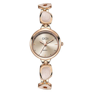 Montre élégante pour femme à cadran rond, bracelet en acier simple, montre-bracelet à quartz décontractée - Product Image 6