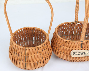 Wholesale Hand-woven Flower <b>Basket</b> Household Goods Fresh Natural Garden Rattan <b>Storage</b> Decoration - Product Image 4