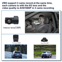 Cámara para Coche 4G 1080P de 3 Canales con ADAS, DMS y GPS, Tarjeta SIM, Sensor G, Monitoreo en Tiempo Real, Comunicación Bidireccional, Modo de Estacionamiento, 1 Año de Garantía