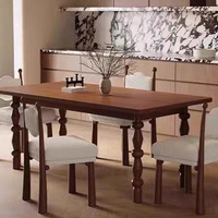 Table à manger en bois massif de style rétro français, petite table rectangulaire nordique pour appartement, couleur frêne noyer, mobilier de maison antique