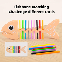Jeu de société de tri de couleurs en forme d'arête de requin, jouet éducatif de bureau avec jeu de cartes à associer pour l'apprentissage des enfants