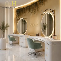 Aménagement complet de salon de coiffure sur mesure, conception d'intérieur tout-en-un avec postes de travail, mobilier de salon, fournitures pour salon de coiffure