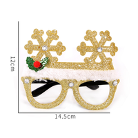 Lunettes de fête dorées en forme de double sapin de Noël, lunettes fantaisie scintillantes en forme de sapin de Noël, accessoire brillant pour photomaton pour le dîner de Noël