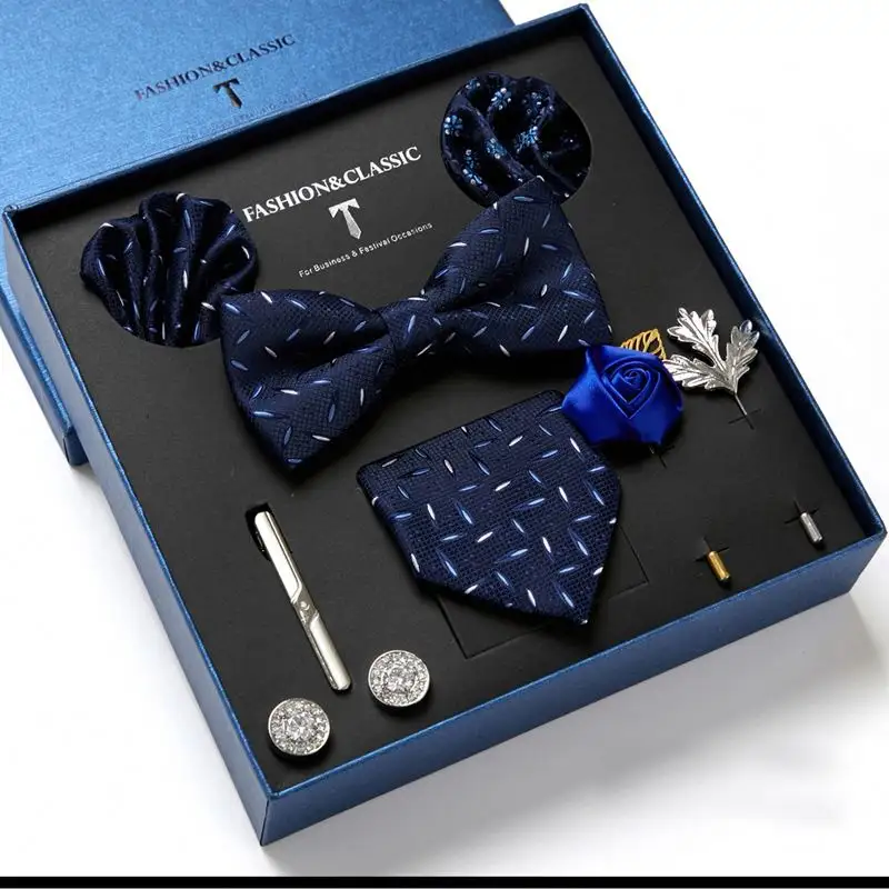 2023 mens scarf and glov-es luxury tie sets gift box high quality 5pcs/set boutique for men's gift set belt