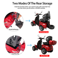 Scooter électrique tout-terrain à quatre roues KSM-910, double siège, robuste, pour personnes âgées, avec panier LED, vitesse 21-30 km/h, autonomie 20-25 km