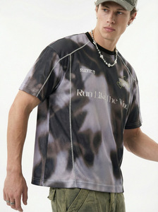 เสื้อยืดตาข่ายพิมพ์ลายดิจิตอล 210G แบบยูนิเซ็กส์ ระบายอากาศได้ดี เหมาะสำหรับฤดูร้อน เสื้อยืดแขนสั้นสั่งทำพิเศษ - Product Image 5