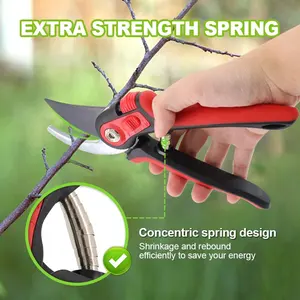 SUNSHINE outils de coupe de jardin professionnels taille de cisaillement d'arbre à demi ou à ouverture complète ciseaux de coupe de 8.5 pouces avec aiguiseur