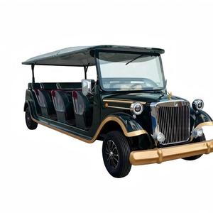 Voiture de tourisme vintage, véhicule électrique rétro classique pour les services de transport dans les zones panoramiques, parcs et stations balnéaires - Product Image 1