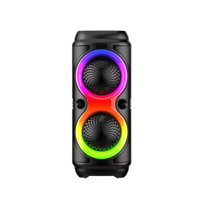 1800 мАч двойной 4-дюймовый RGB светодиодный стерео звук для вечеринки dj музыкальная шкатулка синий зуб динамик pa сабвуфер