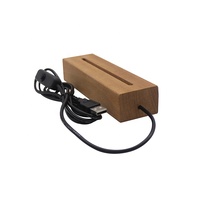 Vente en gros USB Veilleuse LED Support en bois 3D Acrylique Illusion Lampe Base avec bouton interrupteur