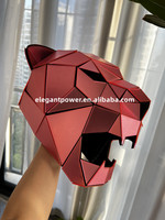Discothèque Chapeaux Ruban et Or Miroir Panda Masque Animal Casque Cosplay Chapeau Couvre-chef pour Spectacle Sur Scène