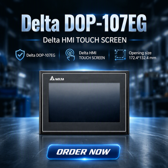 Delta DOP-107EG 7" Inch TFT LCD Touch Screen HMI with Ethernet Communication 800x480 Resolution for Industrial Automation