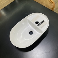Lavabo en céramique blanc à poser sur comptoir, design artistique, pour salle de bain, de l'usine Sanitary Ware Factory