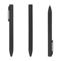 Stylo à bille noir mat de haute qualité Design en métal élégant et simple avec couleur de logo personnalisé pour les conférences