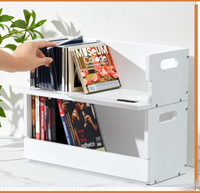 Boîte de rangement pour DVD et CD en bois moderne et durable, support de présentation pour cassettes audio avec poignée de transport, très vendue