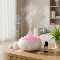 Nouveau diffuseur d'huiles essentielles d'aromathérapie à ultrasons de 250ml avec haut-parleur, base de finition en bois de café