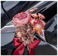 Décoration personnalisée de voiture de mariage fleur artificielle rangée avant fleur rétro fleur artificielle avec ventouse art floral