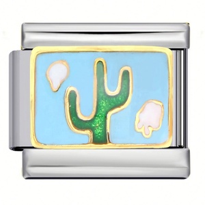 Breloque ODM Style Italien 2025 en Acier Inoxydable Plaqué Argent, Diamant, Or, Argent, Perle, Inspiration Punk Bouddhiste, Anniversaires - Product Image 5