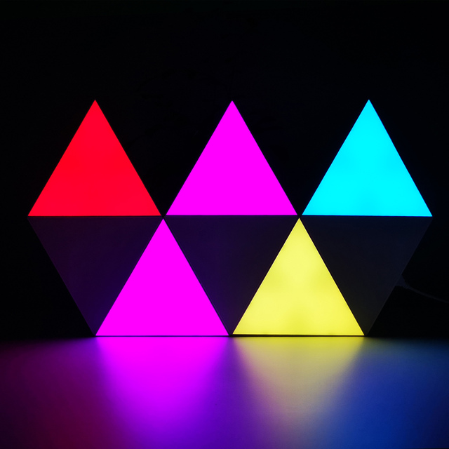Smart APP 6 Pieces Triangle Wall Mounted Rgb Led Panel Light
