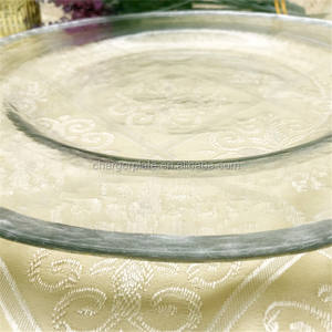 Platos de Cristal para Decoración, con Borde Dorado o Plateado, para Eventos Navideños y Bodas, 33 cm de Diámetro - Product Image 5