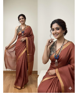 Sari de Seda Kota Doriya de Primera Calidad para Mujer, para Ocasiones Festivas, Recepciones de Boda, Tradicional, Hecho a Mano, Étnico, de la India - Product Image 6