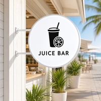 Boîte à lumière durable pour extérieur, panneau lumineux double face thermoformé circulaire pour bar lounge