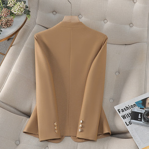 Women's Blazer Pink Slim Fit Single Button Solid Color Casual Short Style For Petite Women - Product Image 4