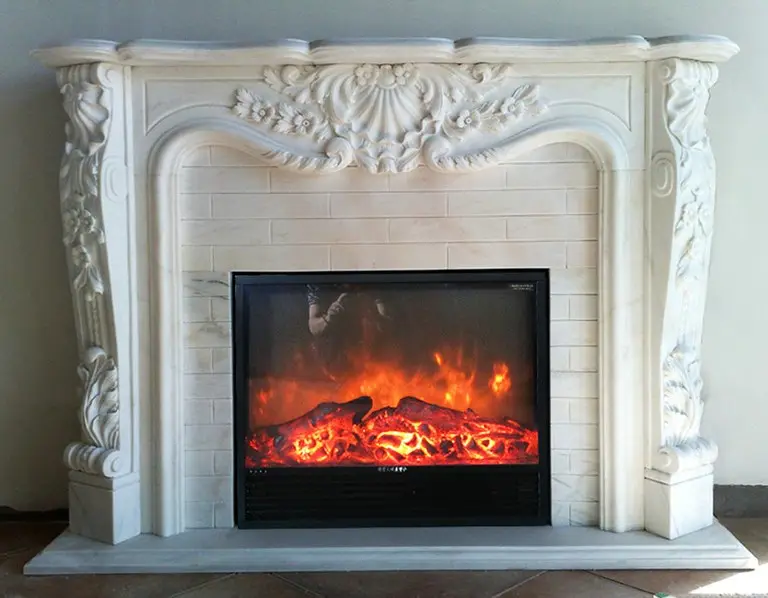 Indoor Hand-carved Decoration Modern Marble Fireplace