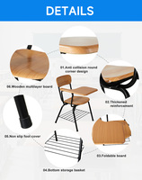 Ensemble de mobilier scolaire moderne : Chaise d'étude en bois pliable avec tablette pour la maison, le bureau, l'hôpital, la salle de sport et le salon