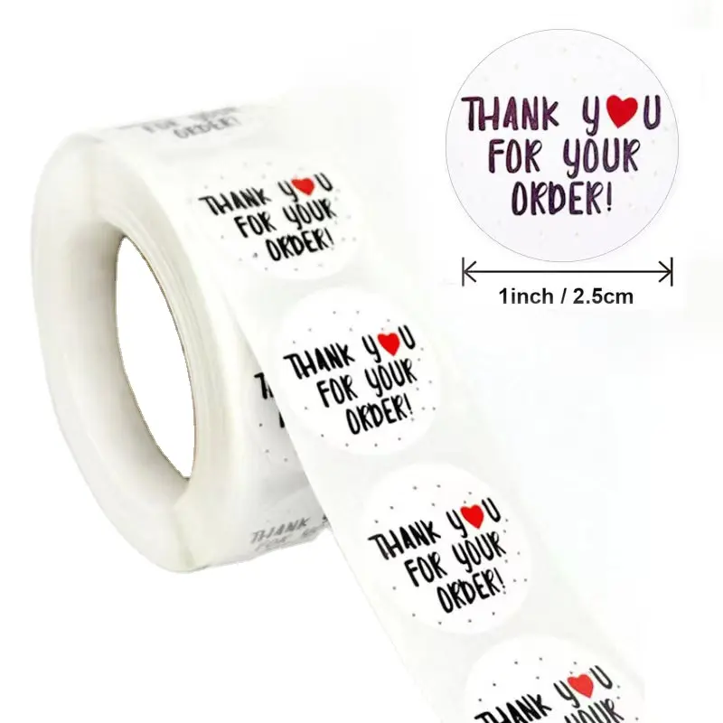 Ready to ship thank you baking crafts wedding decoration holiday gifts flowers roll stickers takeout seals round stickers labels