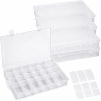 Boîte d'emballage en plastique PP transparente à 24 compartiments, écologique, avec séparateurs amovibles pour perles artisanales et petites quincailleries – Vente en gros