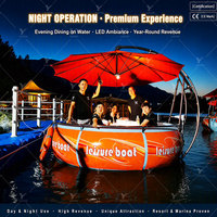 Prix de gros Barbecue flottant Restaurant Donut Boat BBQ Donut Boat avec dôme à vendre