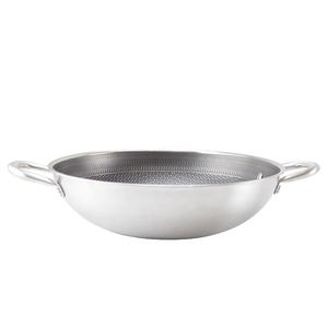 32cm 34cm Nid D'abeille Revêtement Antiadhésif Ustensiles De Cuisine Tri Plis En Acier Inoxydable Fry bar Wok Double Poignée Cuisson Soupe Pot - Product Image 6