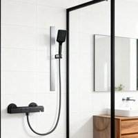 Ensemble de douche encastré avec inverseur de clé de piano jet à main haute pression et valve en aluminium dissimulée