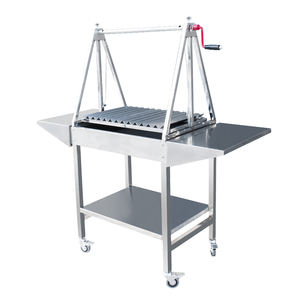 <span class=keywords><strong>Parrilla</strong></span> de Carbón y Leña para Patio, Ajustable en Altura, de Acero, Modelo HDL28, Estilo Santa María, Asado, Barbacoa Argentina, con Carrito - Product Image 1