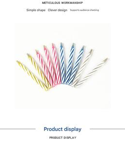Fournitures <span class=keywords><strong>de</strong></span> fête, bougies d'anniversaire en spirale cylindriques, rayures colorées, couleurs vives, bougies magiques - Product Image 6