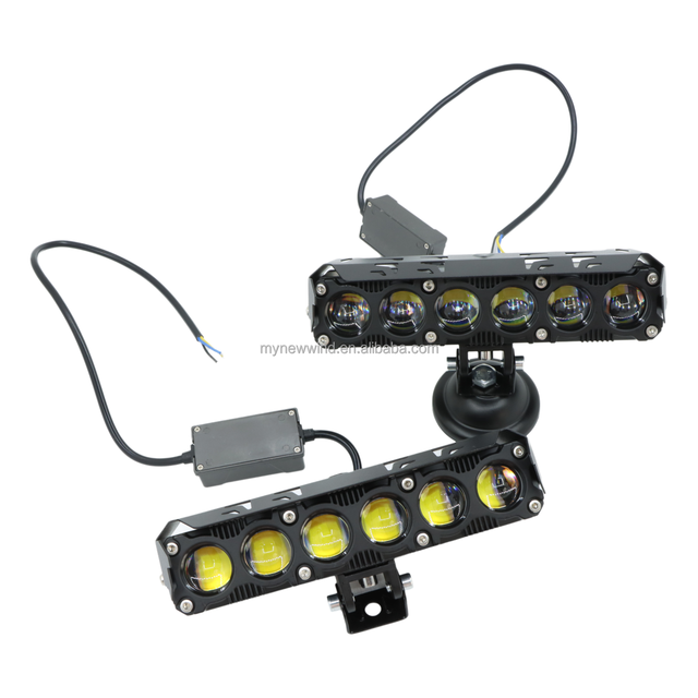 Wholesale Factory 6-Lens Motorcycle LED Spotlight - White & Amber High and Low Beam Dual Color for Headlight