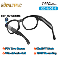 Lunettes Intelligentes AI CY03 Mat avec Caméra 8MP, Enregistrement Vidéo 1080P, Diffusion en Direct FOV, Traduction en Temps Réel, Audio et Lunettes de Soleil IA
