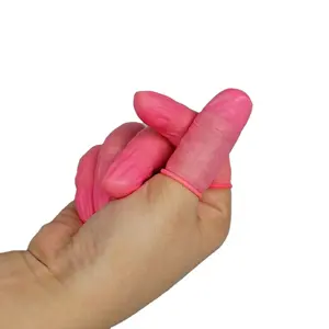 Cubierta de dedo de incisión esmerilada transparente para sala limpia Industrial 100% funda de dedo antideslizante de látex Natural