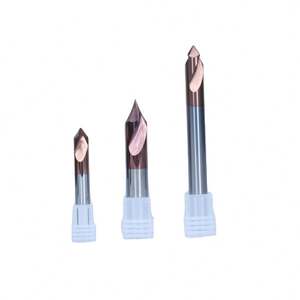 ZY/OEM Fraise à bout sphérique en acier au tungstène de haute qualité 8 mm, 60 degrés, 2 lames, revêtement nano bleu, outil de chanfreinage, ODM OEM, emballé - Product Image 1